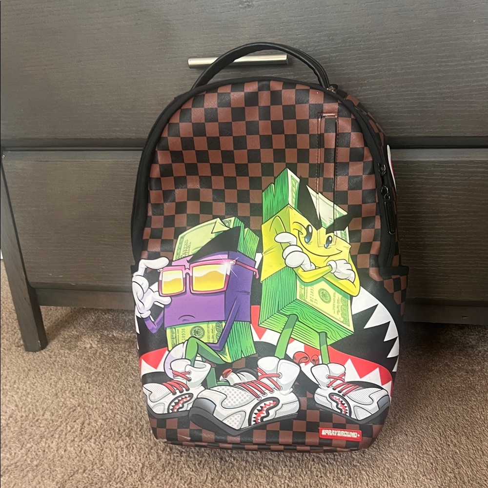 Sprayground Brown and Black Checkered Backpack
